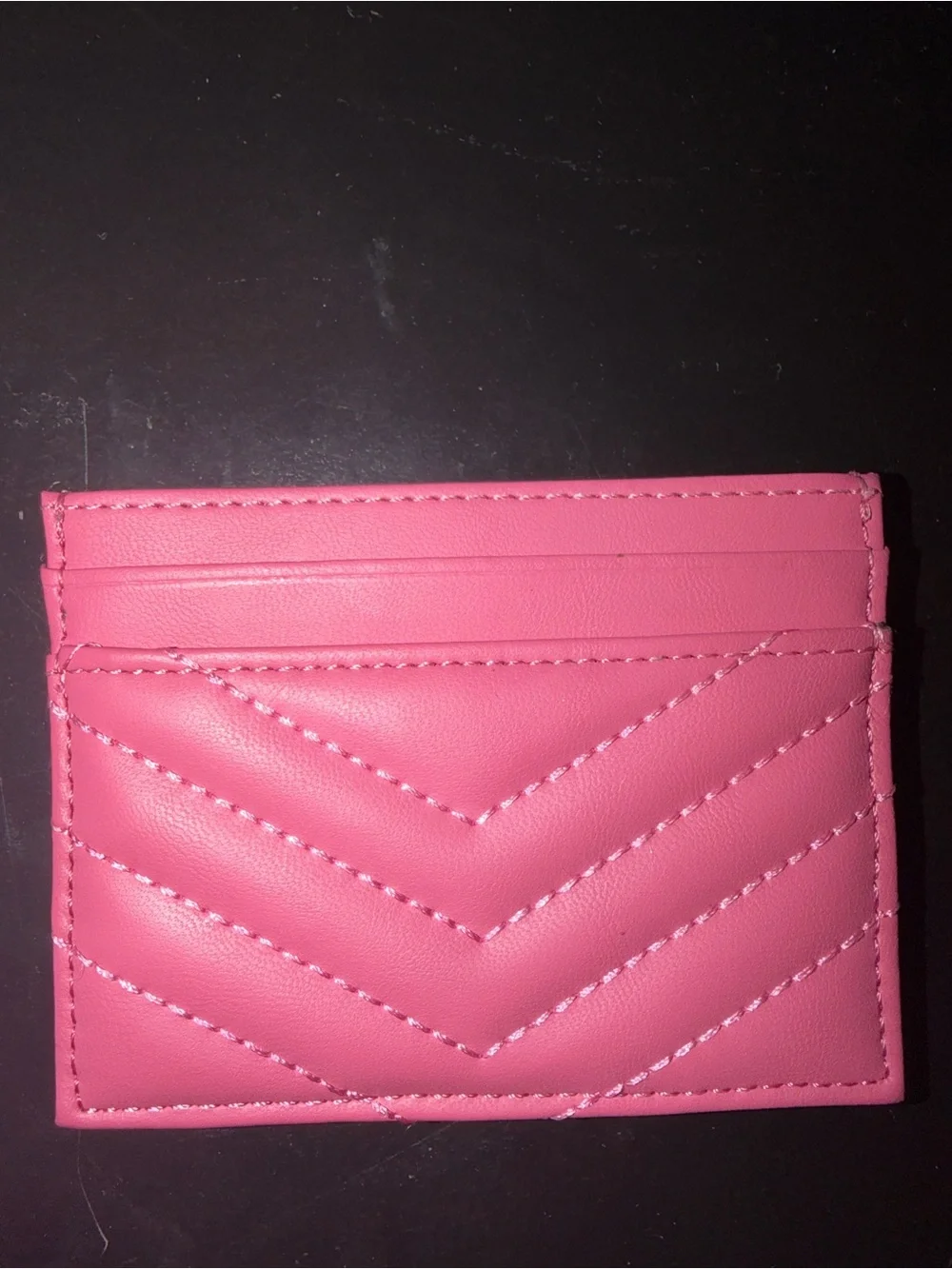Saint Laurent Rose Pink Quilted Card Case with Gold YSL Emblem